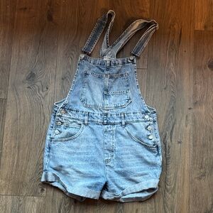 Free People Denim Overalls Shorts